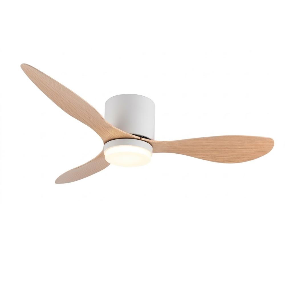 Zénith Air - Ventilateur de Plafond DC Silencieux LED 132 cm | Blanc, Noir, Bois