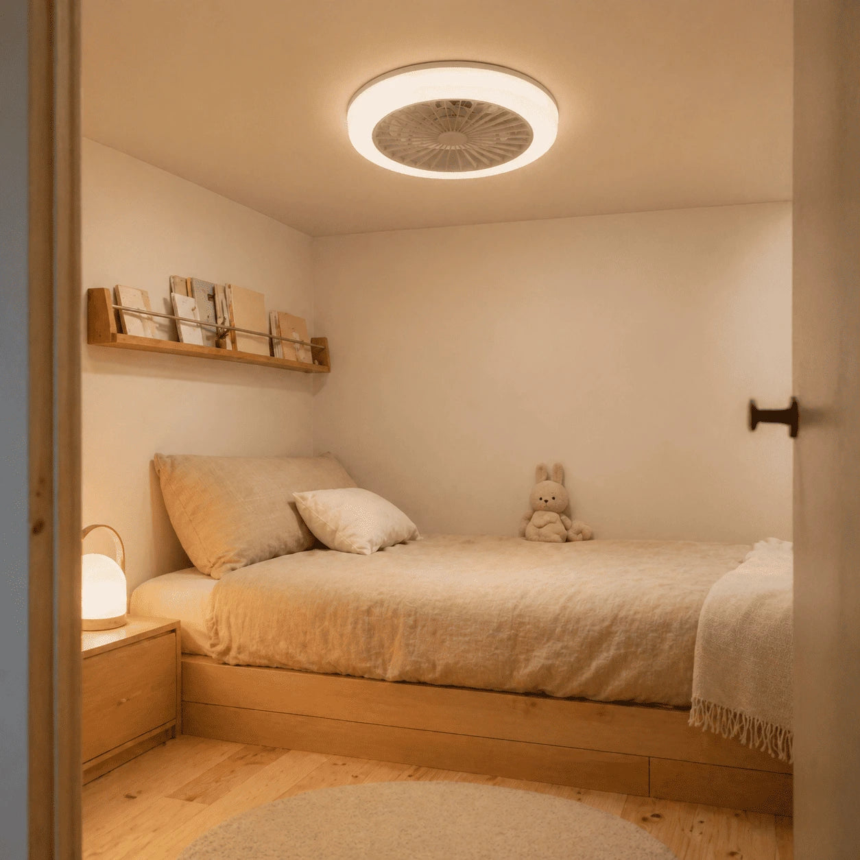 Ventilateur de Plafond Compact 45cm — 7 Pales LED